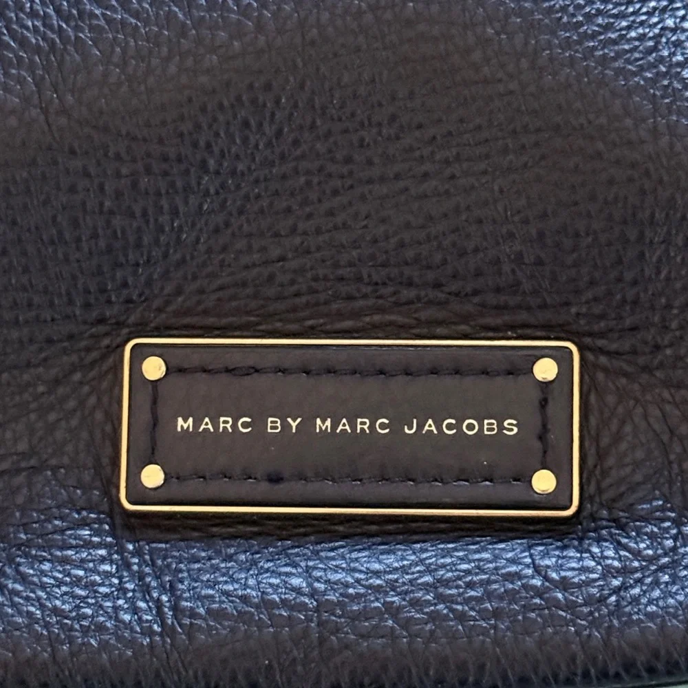 Marc by Marc Jacobs Black Pebbled Leather Hobo Bag Gold Hardware Shoulder Purse